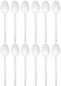 Dekoracje i nakrycia stołu na imprezę - Arpex Łyżeczki plastikowe , białe, 13 cm, 12 szt DJ7908GT - miniaturka - grafika 1