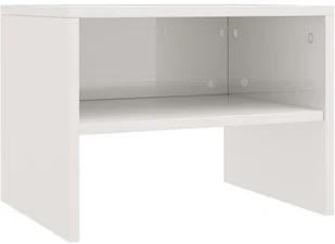 vidaXL Szafka nocna, biała, wysoki połysk, 40x30x30 cm, płyta wiórowa - Szafki nocne - miniaturka - grafika 2