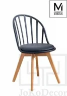 Krzesła - Modesto Design MODESTO krzesło ALBERT czarne - polipropylen, ekoskóra, drewno bukowe PW801.BLACK [11232779] - miniaturka - grafika 1
