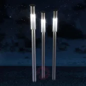 Lampy ogrodowe - Globo Lighting Lampa solarna Fania, stal szlachetna, 3 szt. - miniaturka - grafika 1