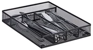 Pozostałe akcesoria kuchenne - Relaxdays Relaxdays skrzynka na sztućce metalowe oplot, wkładka na sztućce otwarte, drut wzornictwo, rozmiar M, HBT: 5 x 23,5 x 31,7 cm, wąskie 10022512_46 - miniaturka - grafika 1