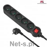 Maclean Maclean Listwa zasilająca 5g 5m MCE185 2300W czarna - Listwy zasilające - miniaturka - grafika 2