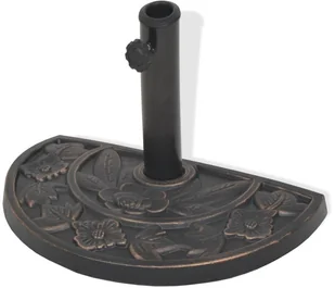 vidaXL Podstawa pod parasol, półokrągła, żywicowa, brązowa, 9 kg - Pozostałe meble ogrodowe - miniaturka - grafika 6