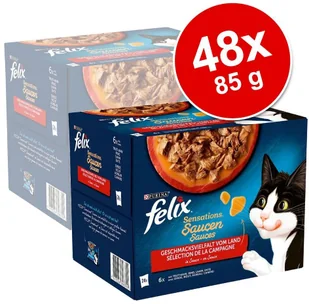 Purina Felix Megapakiet Sensations w galarecie 48 x 85 g Pakiet mieszany - Mokra karma dla kotów Purina Felix Megapakiet Sensations w galarecie 48 x 85 g Pakiet mieszany - Mokra karma dla kotów - miniaturka - grafika 2