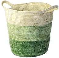 Donice - TAJEMNICZY OGRÓD Osłonka doniczki kosz pleciony 33 cm boho zielony - miniaturka - grafika 1