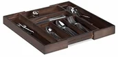 Zestawy sztućców - Relaxdays skrzynka na sztućce szuflady, rozsuwany, VAR. Szerokość, 5  7 kieszenie, bambus organizer, HBT: 5 x 48 x 46 cm, ciemnobrązowy - miniaturka - grafika 1
