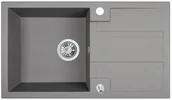 Zlewozmywaki - Laveo Zlew Bora 1-komorowy szary - miniaturka - grafika 1