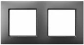 Klawisze i ramki - Ospel Ramka podwójna Szary mat Aria - R-2U/70 - miniaturka - grafika 1