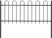 Ogrodzenia - Panel ogrodzeniowy z zaokrąglonymi końcami, 1,7 x 0,8 m, czarny - miniaturka - grafika 1