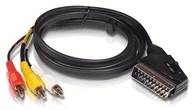 Kable - Philips SWV 2255 W/10 kabel SCART Audio/Video (3 X cinch) 1,5 m Czarny SWV2255W/10 - miniaturka - grafika 1