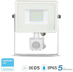 v-tac Projektor LED V-TAC 20W SAMSUNG CHIP Czujnik Ruchu Funkcja Cut-OFF Biały VT-20-S 6400K 1600lm - Lampy pozostałe - miniaturka - grafika 23