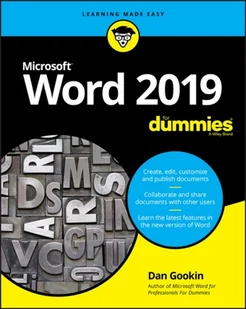 Dan Gookin Word 2019 For Dummies - Obcojęzyczne książki informatyczne Dan Gookin Word 2019 For Dummies - Obcojęzyczne książki informatyczne - miniaturka - grafika 1