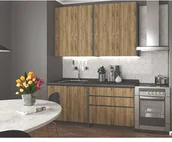 Meble kuchenne - Zestaw mebli kuchennych z blatem - dąb votan + antracyt N1-L47 - miniaturka - grafika 1