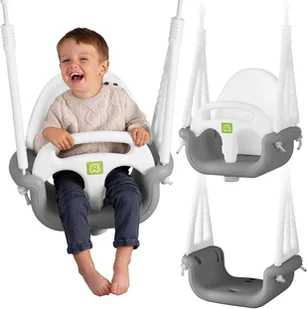 Ricokids Huśtawka Ricokids Huśtawka kubełkowa 3w1 szaro-biała 770000 - Place zabaw - miniaturka - grafika 2