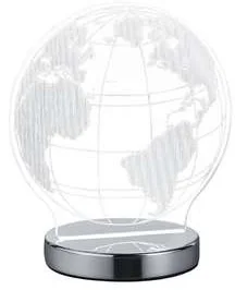 Trio RL Globe R52481106 lampka stołowa lampa 1x7W LED 3000+4000+6500K chrom / transparentny - Lampy stojące - miniaturka - grafika 2