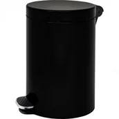 Kosze na śmieci - ALDA Kosz na pedał, 20l, lakierowany czarny, płynne zamykanie 384086 - miniaturka - grafika 1