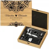 Gadżety dla niej i dla niego - Murrano Personalizowany Zestaw Akcesoriów Do Wina Deluxe Folk Dla Pary ZDW3-029 - miniaturka - grafika 1
