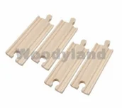 Pociągi dla dzieci - WoodyLand Kolejka, Tory Proste 11 Cm 4Szt - miniaturka - grafika 1
