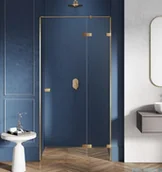 Akcesoria do armatury i ceramiki - NEW TRENDY Avexa Gold drzwi wnękowe 80x200 cm przejrzyste prawa EXK-1715 | - miniaturka - grafika 1