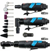 Szlifierki i polerki pneumatyczne - Szlifierka Pneumatyczna Prosta+kątowa+grzechotka - miniaturka - grafika 1