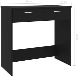 vidaXL vidaXL Biurko, czarne, 80x40x75 cm, płyta wiórowa - Biurka - miniaturka - grafika 6