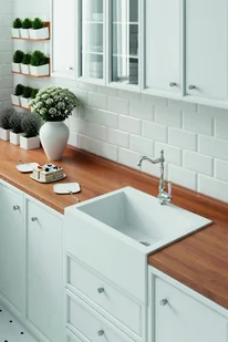 Laveo Zlewozmywak farmerski granitowy Komodo biały 1-komorowy SBK_610T - Zlewozmywaki - miniaturka - grafika 3