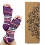 Maty do ćwiczeń - GAIAM Gaiam Mata Printed Cork Mandala 5 MM + Skarpetki - miniaturka - grafika 1