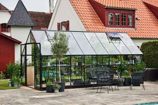 Halls szklarnia ogrodowa Qube+ 816 13 m2 2,61 x 5,08 m) czarna + baza SZKŁO HARTOWANE Qube 68 - Szklarnie ogrodowe - miniaturka - grafika 9
