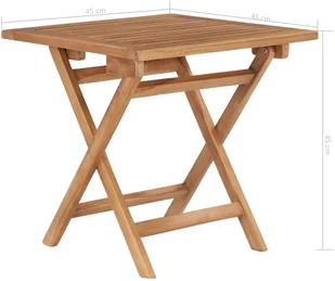 vidaXL Składany stolik ogrodowy, 45x45x45 cm, lite drewno tekowe - Stoły ogrodowe - miniaturka - grafika 6