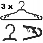 Wieszaki i stojaki - 3 x wieszak na ubrania czarny uniwersalny 42 cm - miniaturka - grafika 1