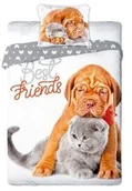 Pościel dla dzieci - Faro Pościel Młodzieżowa 160x200 Kot Pies BEST FRIENDS 013 - miniaturka - grafika 1