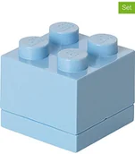 Pojemniki na zabawki - Lego Pojemniki (3 szt.) "Mini 4" w kolorze błękitnym - 4,6 x 4,3 x 4,6 cm - miniaturka - grafika 1