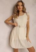 Sukienki - Jasnobeżowa Sukienka Laodothea - miniaturka - grafika 1