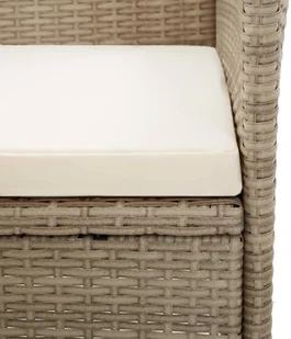 vidaXL 9 częściowy zestaw mebli ogrodowych z poduszkami rattan PE beżowy 46048 46048 - Meble ogrodowe - miniaturka - grafika 8