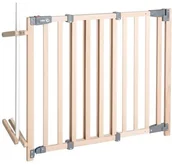 Legowiska dla psów - roba Krata ochronna na schody "Safety Up ',, automatyczne kratka ochronna z funkcją sygnalizacji świetlnej, przejście do wykonywania kopii zapasowych bez barier buk lity, zmienna szerokość 93,5  120,5 cm, - miniaturka - grafika 1