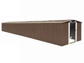 Altany ogrodowe - vidaXL Szopa ogrodowa, brązowa, 257x990x181 cm, stal galwanizowana - miniaturka - grafika 1