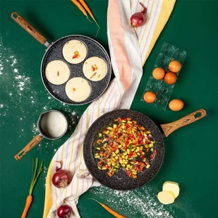 NAVA Patelnia granitowa NATURE do smażenia jajek naleśników pancakes na jajka 26 cm 10-144-113 - Patelnie - miniaturka - grafika 3
