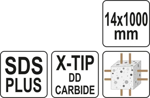 Yato WIERTŁO SDS PLUS PREMIUM 14MM/1000MM GŁOWICA X-TIP DO ŻELBETU YT-41970 ZYSKAJ RABAT 30 ZŁ YT-41970 - Wiertła - miniaturka - grafika 3