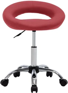 Fotel biurowy, krzesło biurowe vidaXL Krzesło robocze na kółkach, winna czerwień, sztuczna skóra - Fotele i krzesła biurowe - miniaturka - grafika 2