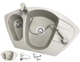 Kuchinox Compact Zlewozmywak Granitowy Zlew Kuchenny +syfon - Zlewozmywaki - miniaturka - grafika 6