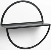 Półki i regały dla dzieci - Czarna metalowa półka wisząca okrągła fi-35cm Naga - miniaturka - grafika 1