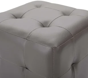 vidaXL Pufy, 2 szt., szare, 30 x 30 x 30 cm, sztuczna skóra - Taborety i hokery - miniaturka - grafika 4