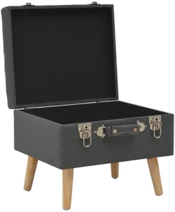 vidaXL Stołek ze schowkiem, 40 cm, ciemnoszary, tkanina vidaXL - Pufy i podnóżki - miniaturka - grafika 6