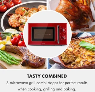 Kuchenka mikrofalowa Klarstein Caroline Czerwony - Kuchenki mikrofalowe - miniaturka - grafika 8