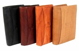 Wild Portfel Męski Skórzany Skóra Licowa Duży Pionowy Bez Zapięcia 5679 Pionowy I Poziomy Suwak - Portfele - miniaturka - grafika 2