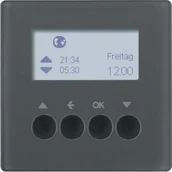 Wyłączniki światła i elektryczne - Hager sp. z o.o. Żaluzjowy łącznik czasowy z wyświetlaczem antracyt Q.1/Q.3 85741126 - miniaturka - grafika 1