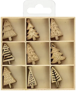 Galeria papieru Zestaw drewnianych ozdób/zawieszek CHOINKI świątecznych komplet 45 sztuk - Dekoracje domu - miniaturka - grafika 2