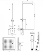 Zestawy prysznicowe - Omnires Y Zestaw prysznicowy termostatyczny ścienny z deszczownicą chrom SYSY11/N/6CR - miniaturka - grafika 1