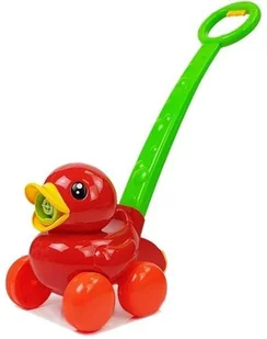 Import LEANToys Maszynka Do Baniek Mydlanych Czerwona Kaczka z Rączka Muzyczka Światła LT-8260-0 - Bańki mydlane - miniaturka - grafika 2