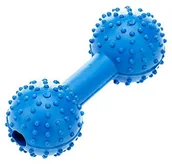 Zabawki dla psów - Classic Pet Products psy do zabawy, z gumy, model krótkie sztangi z wypustkami i dzwonkiem, 110 MM, niebieska - miniaturka - grafika 1